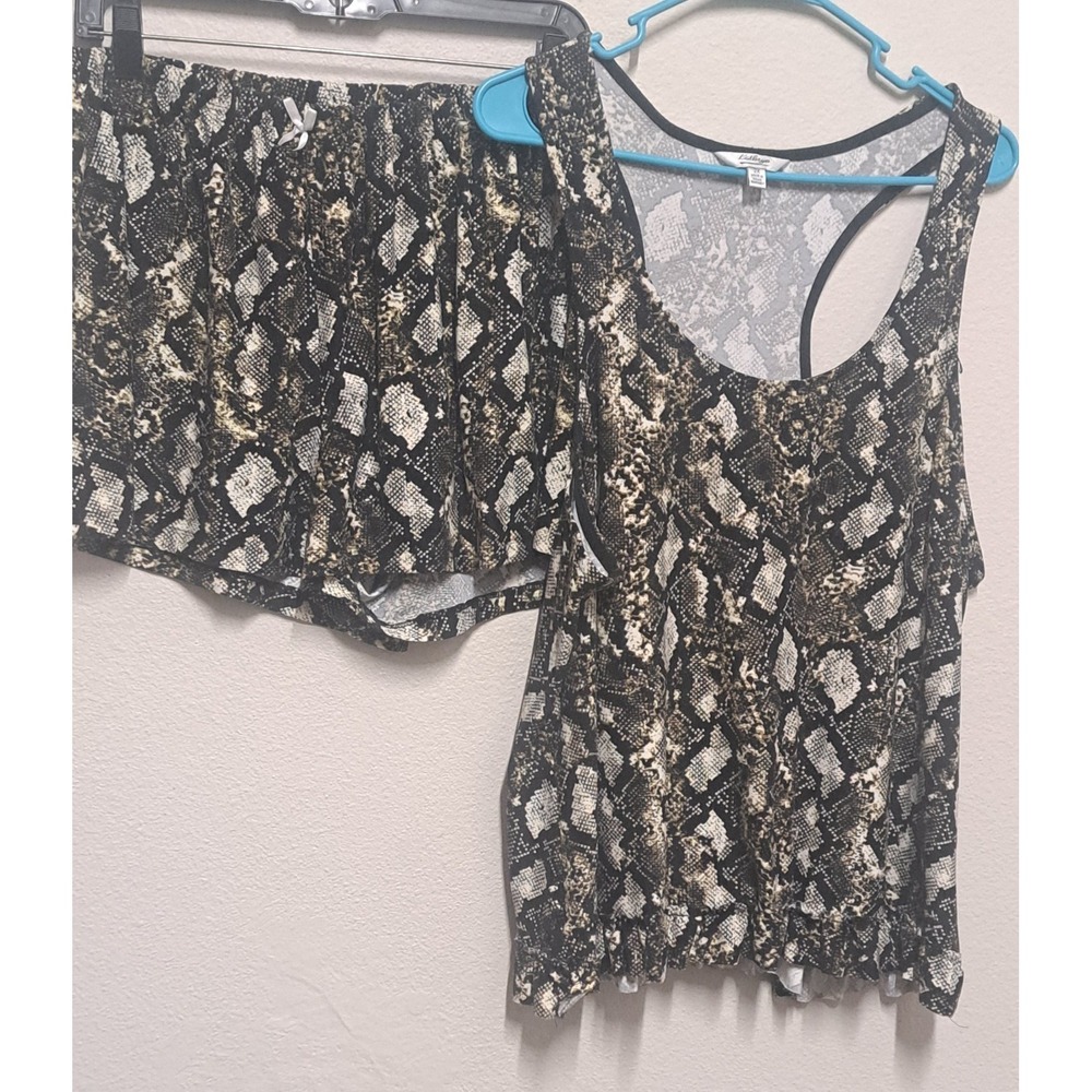 Cathryn 2X Snake Print Pajama Set Women's Lounge Sleepwear Tank & Shorts